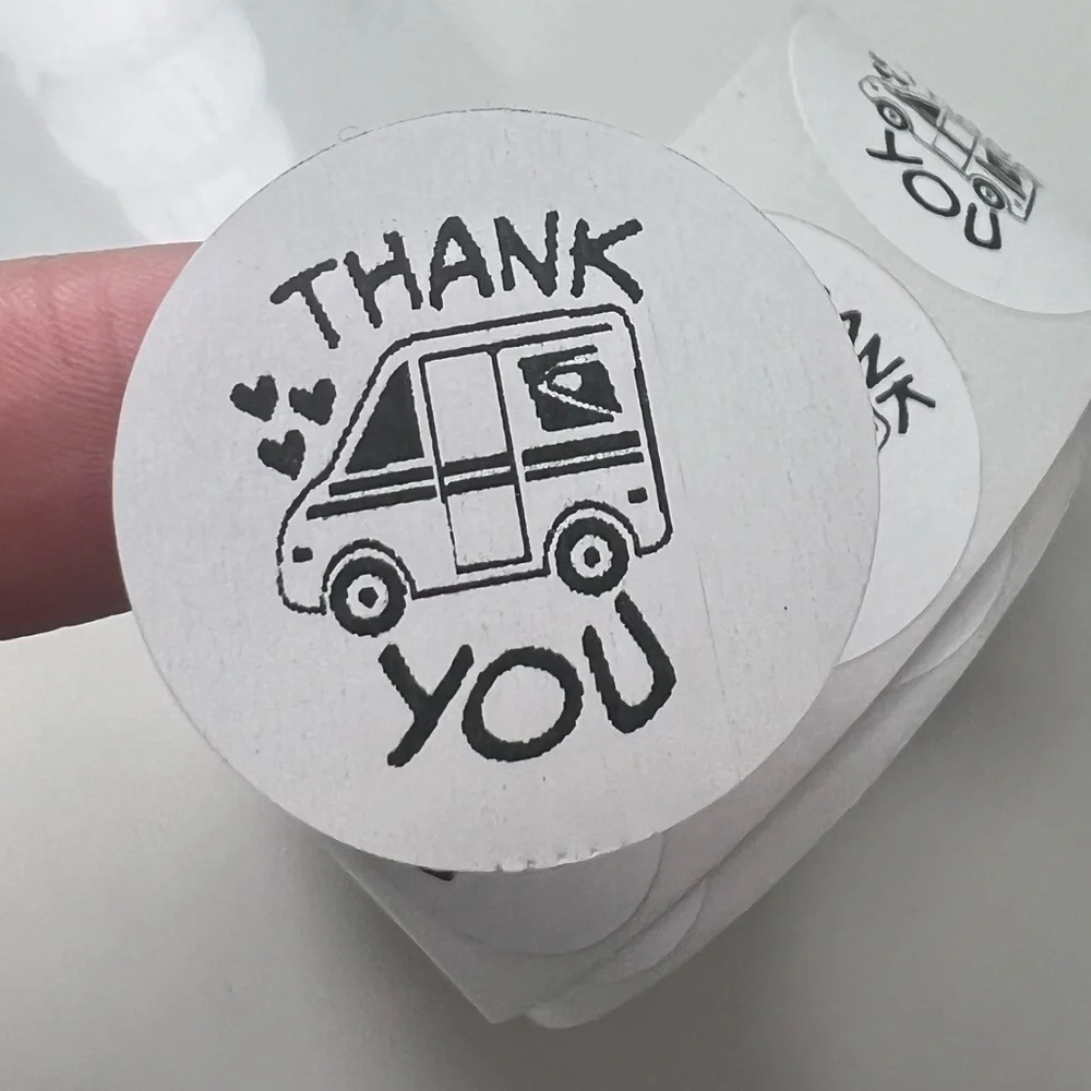 500 Thank You USPS Sticker, Thank You Sticker, Postal Mailbox Sticker